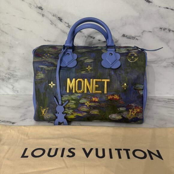 Louis Vuitton Monet Speedy Masters Collection Jeff Koons leather art bag LV Gold - Picture 2 of 15